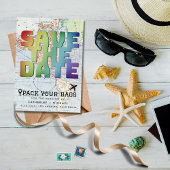 Kleurrijke Wereldkaart bestemming bruiloft bespaar Save The Date