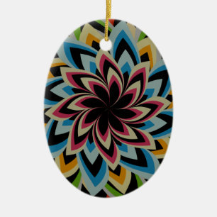 KLEURRIJKE WERVELBLOEMEN KERAMISCH ORNAMENT