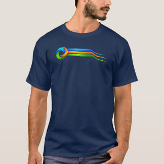 Kleurrijke Wervelende Lint Abstracte T-Shirt