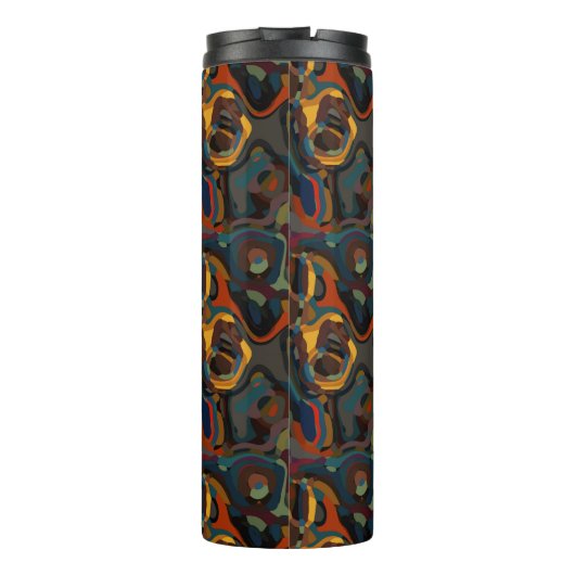 Kleurrijke werveling abstract thermosbeker (Achterkant)