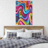 Kleurrijke werveling grafisch kunstontwerp canvas afdruk (Insitu (Slaapkamer))
