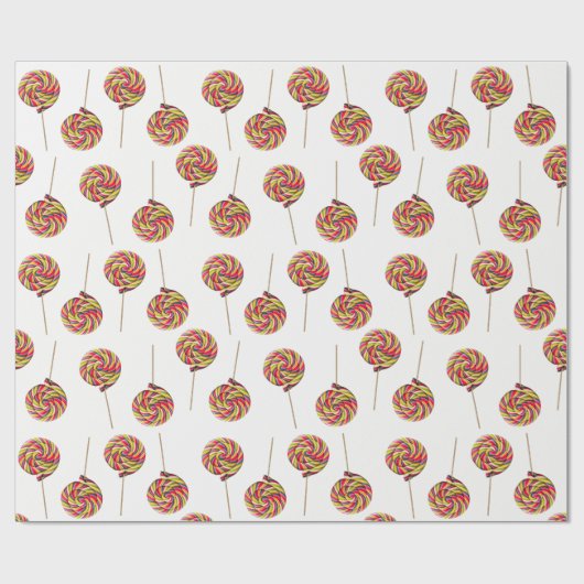 Kleurrijke werveling Lollipop Wrapping Papier (Vlak)