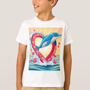 Kleurrijke Whale Heart: Love You Mom T-shirt