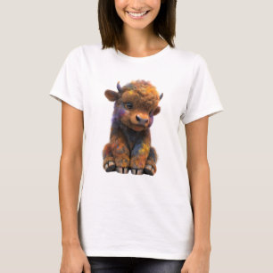 Kleurrijke Whimsical Baby Schotse Hooglander Vrouw T-shirt