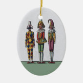  kleurrijke whimsical Drie jesterpoppen Keramisch Ornament (Voorkant)