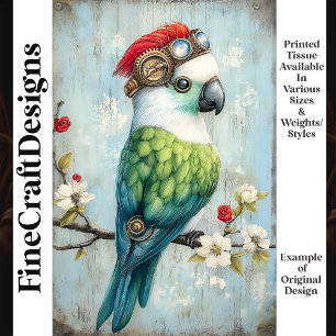 Kleurrijke Whimsical Punk Vogel Papegaai J9R Decou Tissuepapier