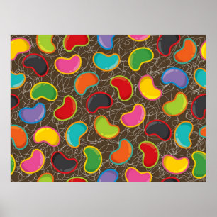 Kleurrijke Whimsical Retro Pret Jellybean Pop Kind Poster