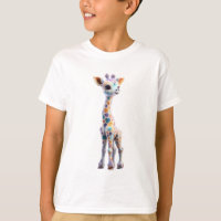 Kleurrijke Whimsical Waterverf Gestippelde Giraffe