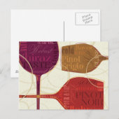 Kleurrijke wijn briefkaart (Voorkant / Achterkant)
