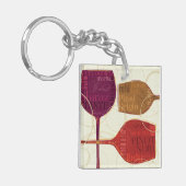 Kleurrijke wijn sleutelhanger (Voorkant Links)