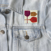 Kleurrijke wijn vierkante button 5,1 cm (In situ)