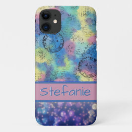 Kleurrijke wijzerplaten, bloemen en broeklichten iPhone 11 hoesje