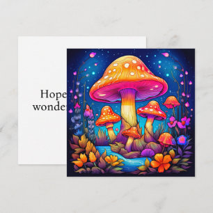 Kleurrijke Wild Mushrooms Illustratie Kaart