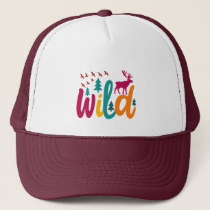 Kleurrijke Wild Print met Forest and Deer Graphic Trucker Pet