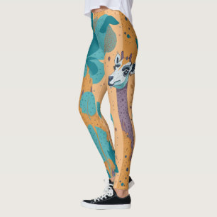 Kleurrijke Wild Savanna Giraffe Dier Leggings