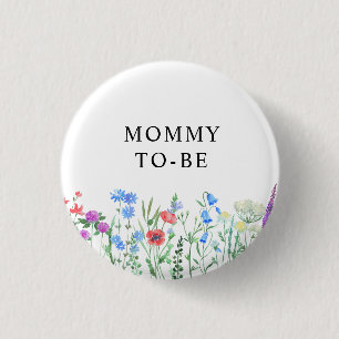Kleurrijke Wildbloem Baby Shower Feest Ronde Button 3,2 Cm