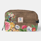 Kleurrijke Wildbloemen bloemenboeket kunst patroon Toilettasje (Achterkant)