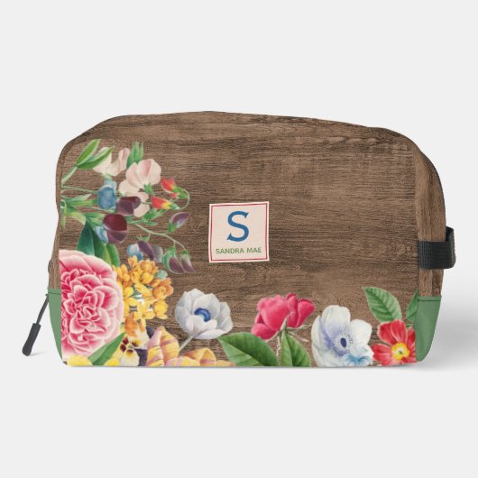 Kleurrijke Wildbloemen bloemenboeket kunst patroon Toilettasje (Achterkant)