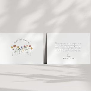 Kleurrijke Wilde Bloem Baby in Bloei Babyshower Bedankkaart