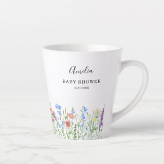 Kleurrijke Wilde Bloem Baby Shower Feest Latte Mok