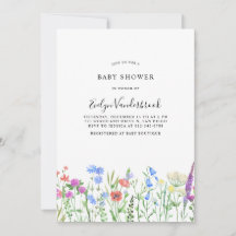 Kleurrijke wilde bloem baby shower viering