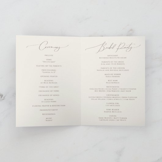 Kleurrijke wilde bloem | Beige Folded Wedding Prog Programma (Binnen)
