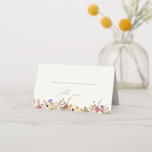 Kleurrijke wilde bloem | Beige Meadow Folded (Voorkant)