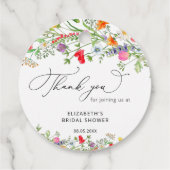 Kleurrijke wilde bloem bloem bruiloft feest bedankjes labels (Achterkant)