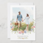 Kleurrijke Wilde Bloem Bloemige Foto Huwelijk Save The Date (Achterkant)
