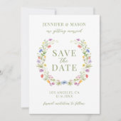 Kleurrijke wilde bloem bohemian rustiek Save the D Kaart (Voorkant)