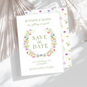 Kleurrijke wilde bloem bohemian rustiek Save the D Kaart