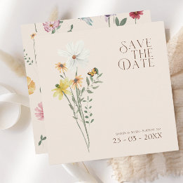 Kleurrijke Wilde Bloem Bruiloft Save the Date