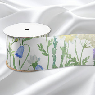 Kleurrijke wilde bloem cadeau lint