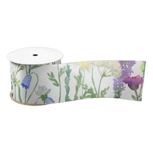 Kleurrijke wilde bloem cadeau lint