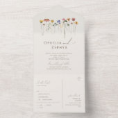 Kleurrijke wilde bloem | Casual beige zegel en ver All In One Uitnodiging (Binnen)