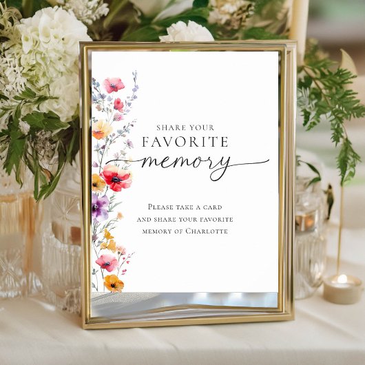 Kleurrijke Wilde Bloem "Deel je favoriete herinner Poster