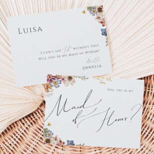 Kleurrijke wilde bloem   Garden Maid of Honor Kaar Kaart