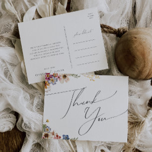 Kleurrijke wilde bloem Garden Weddenschap Hartel Briefkaart