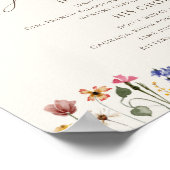 Kleurrijke Wilde Bloem | Handtekening Dranken Bord Poster (Hoek)