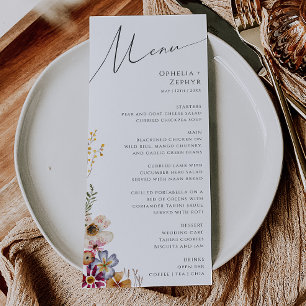 Kleurrijke wilde bloem Het menu Dinner van het G