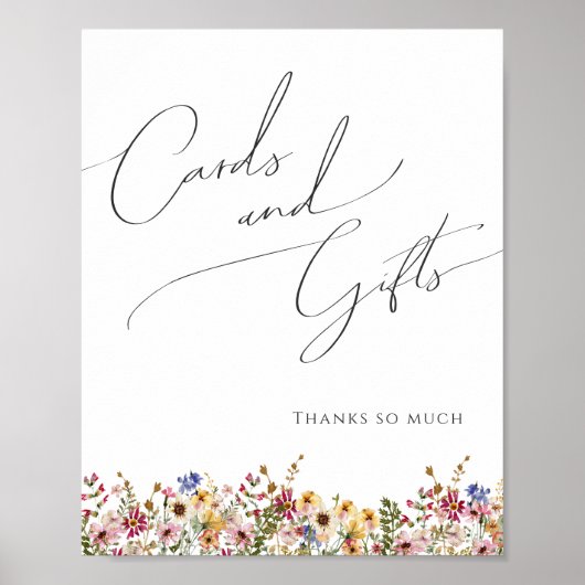 Kleurrijke wilde bloem | Kaarten en cadeaubonnen Poster (Voorkant)