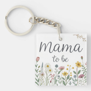 Kleurrijke Wilde Bloem Mama Te Worden Bloemenkleed Sleutelhanger