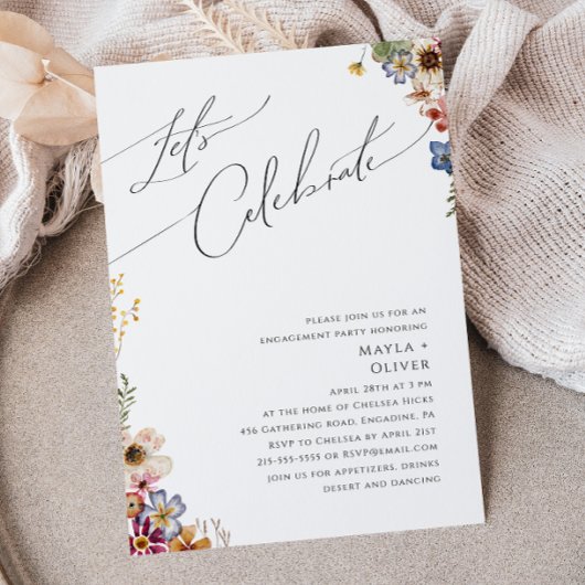 Kleurrijke wilde bloem | Meadow Let's Celebrate Kaart