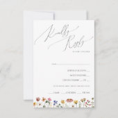 Kleurrijke wilde bloem | Menu Choice RSVP-kaart (Voorkant)