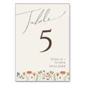 Kleurrijke wilde bloem | Nummer beige tabel Kaart (Voorkant)