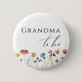Kleurrijke wilde bloem oma te zijn ronde button 5,7 cm (Voorkant)