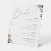 Kleurrijke wilde bloem | Pestal van het menu Drink Reclamebord Met Voetstuk (Voorkant)