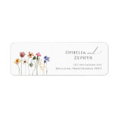 Kleurrijke wilde bloem | Retouradreslabel Etiket (Voorkant)