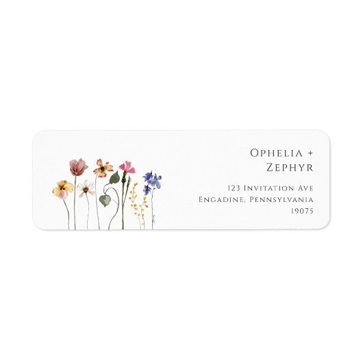 Kleurrijke wilde bloem | Retouradreslabel Etiket