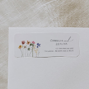 Kleurrijke wilde bloem Retouradreslabel Etiket